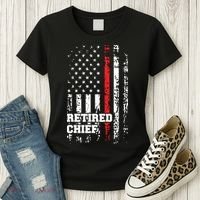 Retired Fire Chief Shirts Firefighter Rank Retirement Gift Women's T-Shirt thumb 3