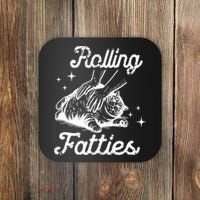 Rolling Fatties Cat Funny Coaster thumb 0