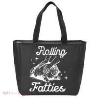 Rolling Fatties Cat Funny Tote Bag thumb 0