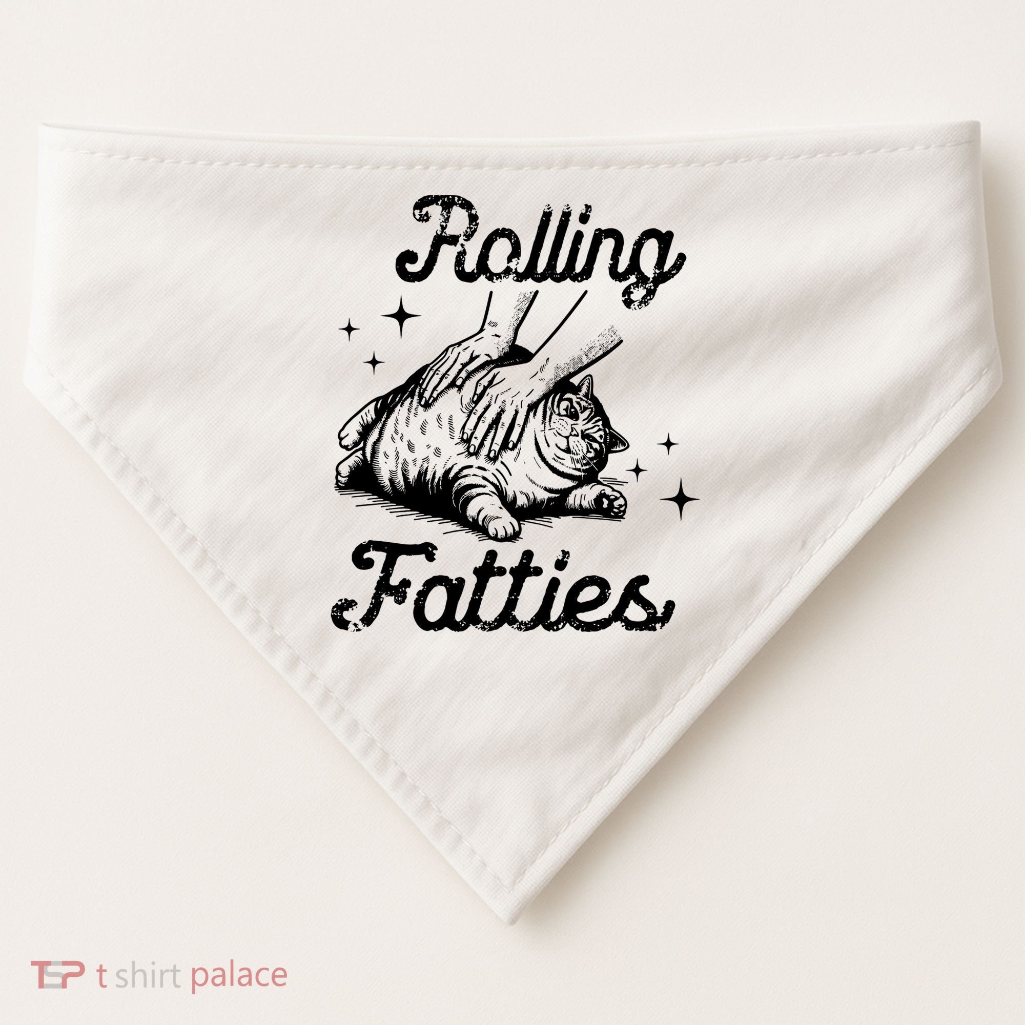 Rolling Fatties Cat Funny USA-Made Doggie Bandana