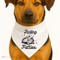 Rolling Fatties Cat Funny USA-Made Doggie Bandana thumb 1