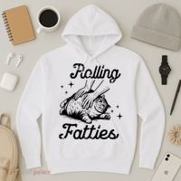 Rolling Fatties Cat Funny Hoodie thumb 3
