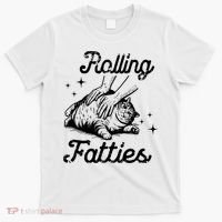 Rolling Fatties Cat Funny T-Shirt thumb 0