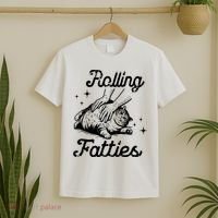 Rolling Fatties Cat Funny T-Shirt thumb 2