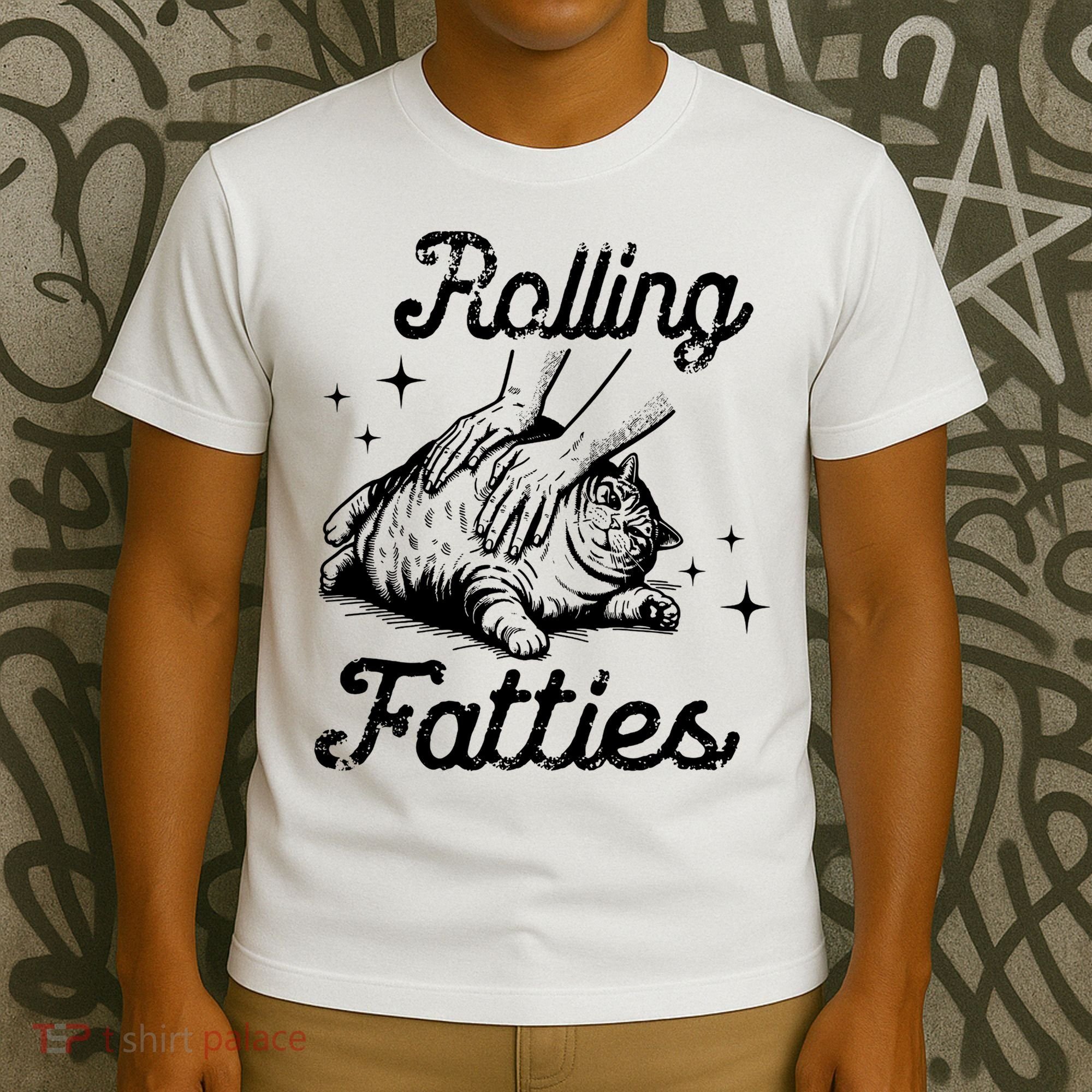 Rolling Fatties Cat Funny T-Shirt