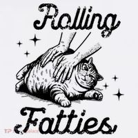 Rolling Fatties Cat Funny Button thumb 1