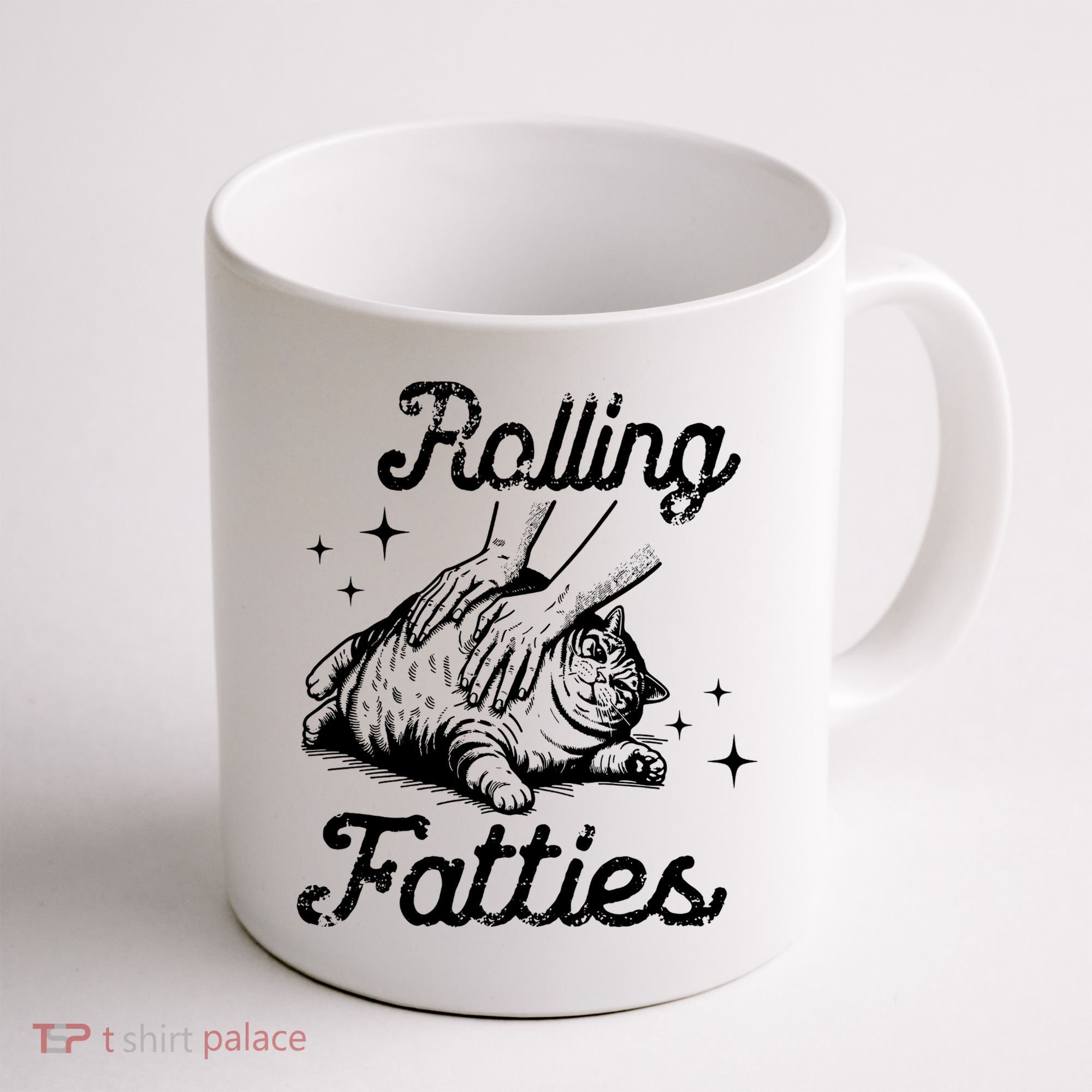 Rolling Fatties Cat Funny Coffee Mug