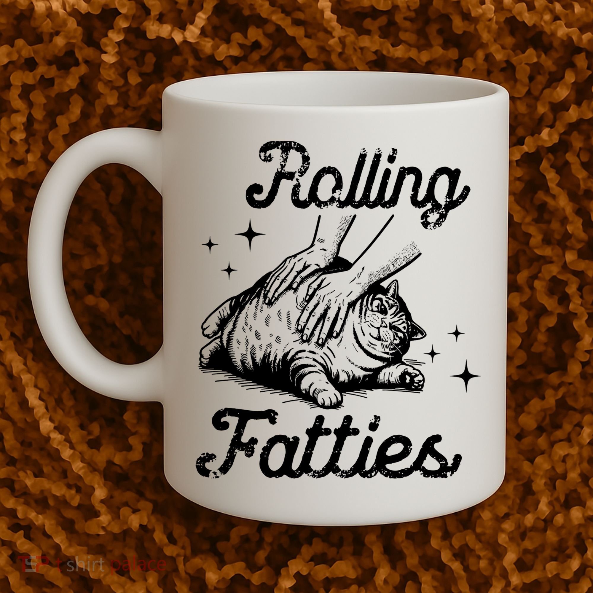 Rolling Fatties Cat Funny Coffee Mug