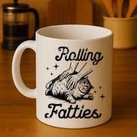 Rolling Fatties Cat Funny Coffee Mug thumb 4