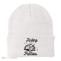 Rolling Fatties Cat Funny Beanie thumb 0