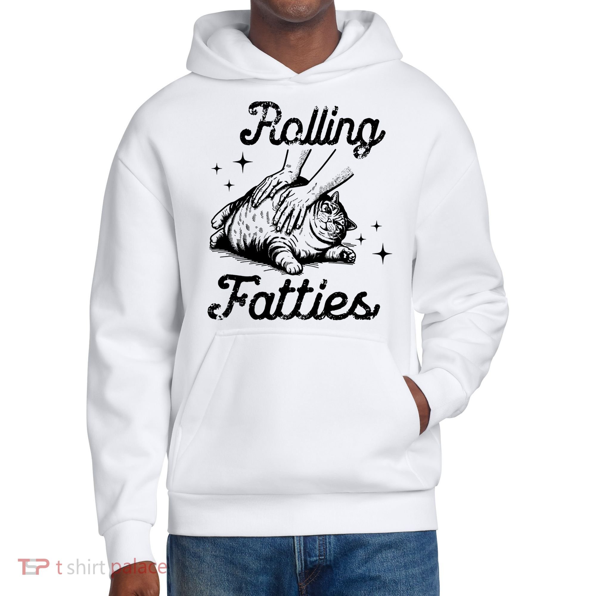 Rolling Fatties Cat Funny District V.I.T. Heavyweight Hoodie