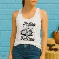 Rolling Fatties Cat Funny Women's Tank Top thumb 2