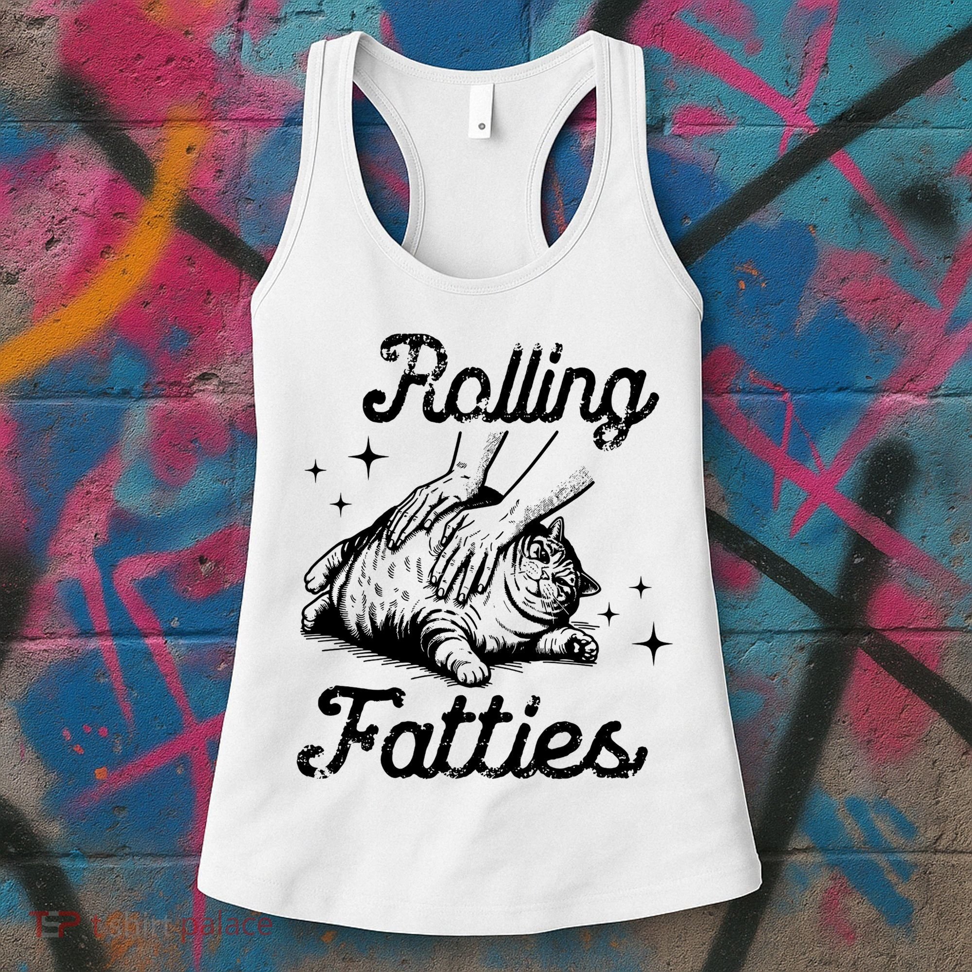 Rolling Fatties Cat Funny Women's Tank Top