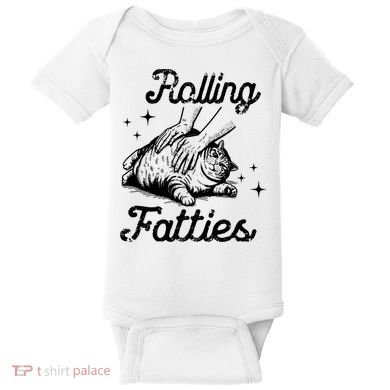 Rolling Fatties Cat Funny Baby Bodysuit