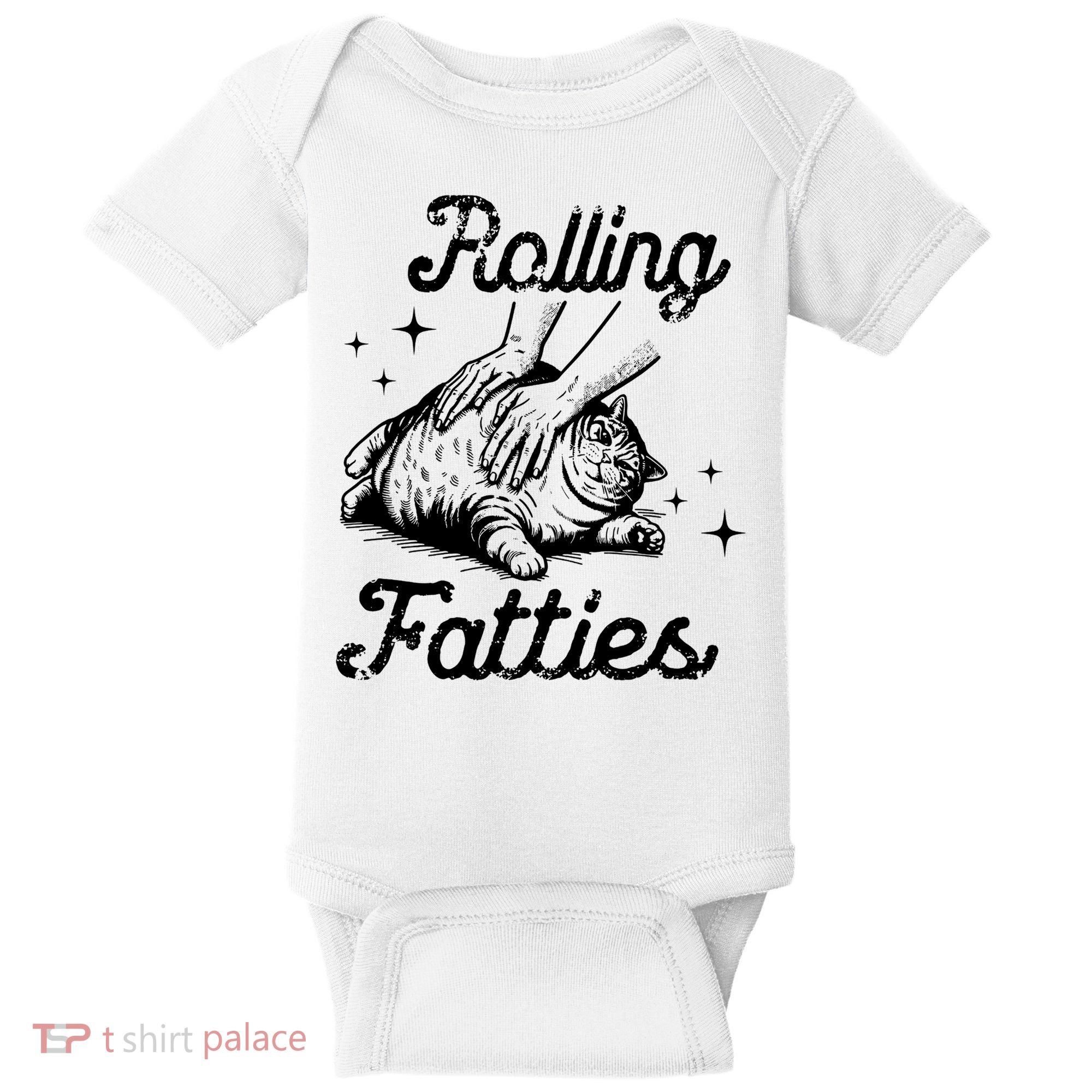 Rolling Fatties Cat Funny Baby Bodysuit