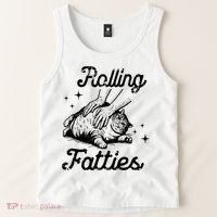 Rolling Fatties Cat Funny Tank Top thumb 2