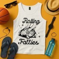 Rolling Fatties Cat Funny Tank Top thumb 4