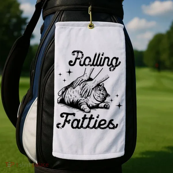 Rolling Fatties Cat Funny Golf Towel