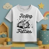 Rolling Fatties Cat Funny Toddler T-Shirt thumb 3