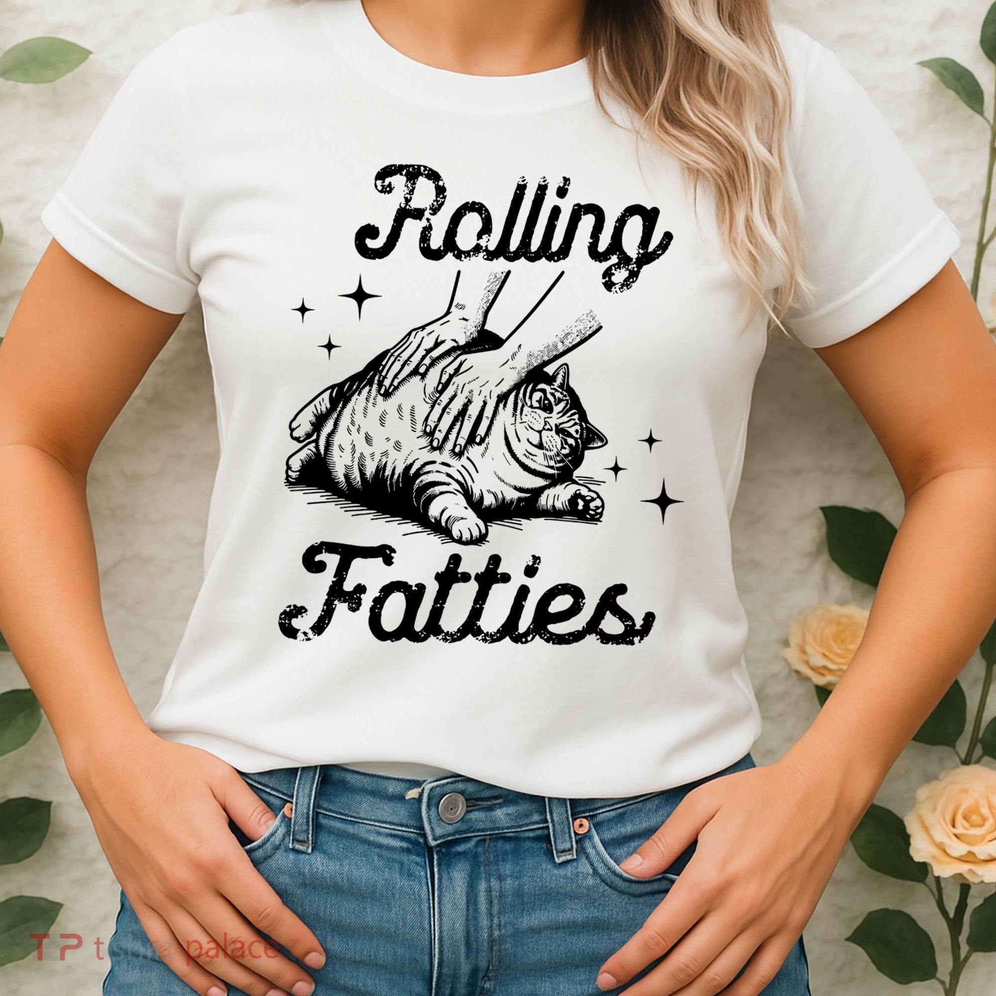 Rolling Fatties Cat Funny Women's T-Shirt
