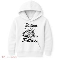 Rolling Fatties Cat Funny Kids Hoodie thumb 0