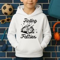 Rolling Fatties Cat Funny Kids Hoodie thumb 2