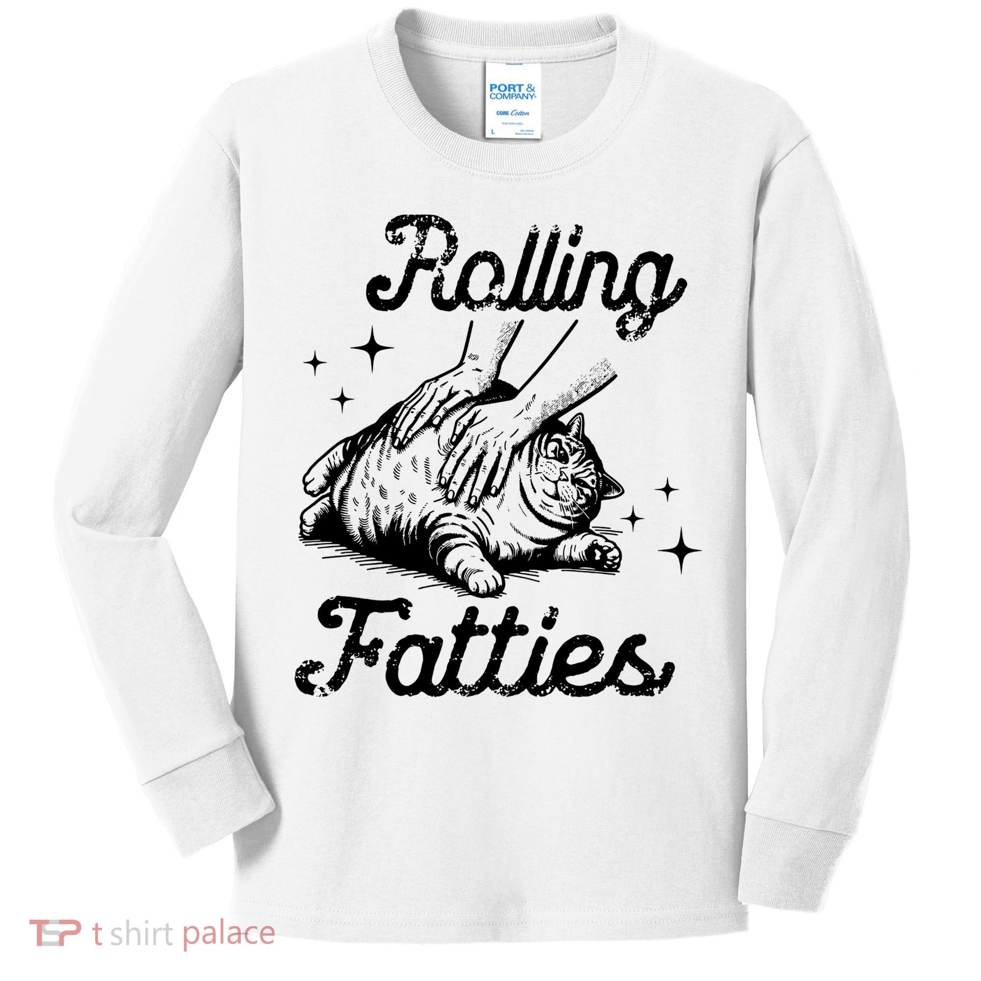 Rolling Fatties Cat Funny Kids Long Sleeve Shirt
