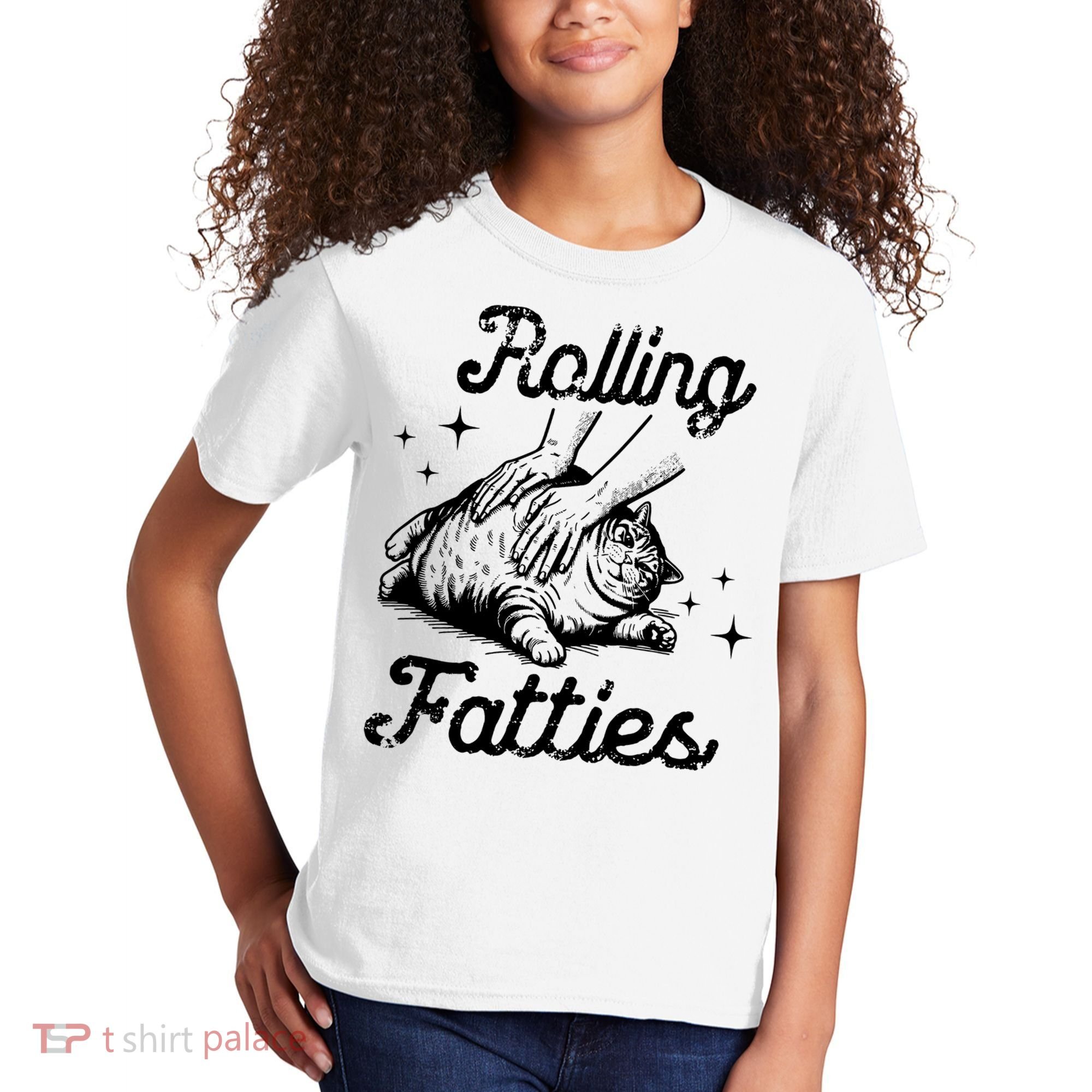 Rolling Fatties Cat Funny Kids T-Shirt