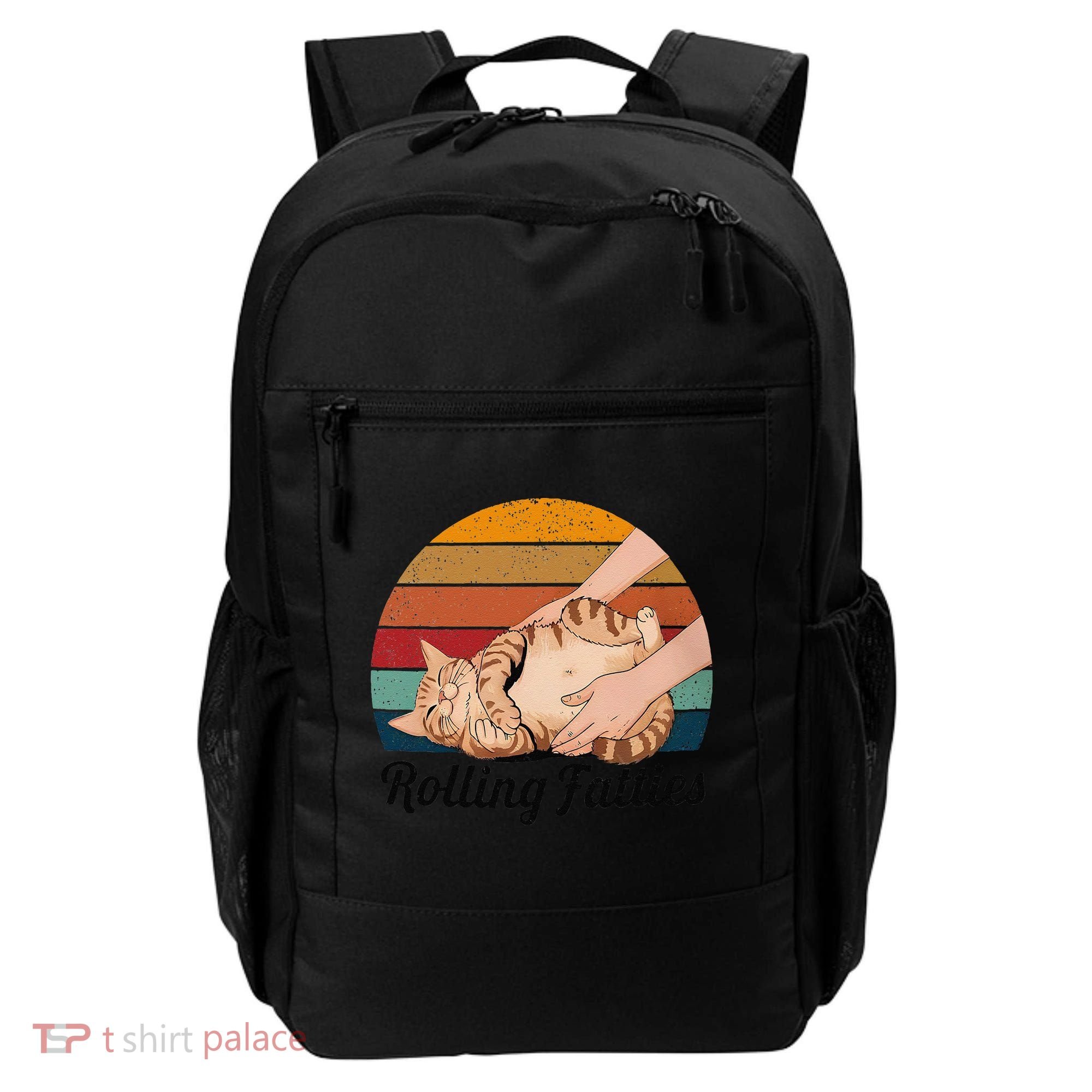Rolling Fatties Cat Lover Humor Pet Cat Kitten Owner Backpack