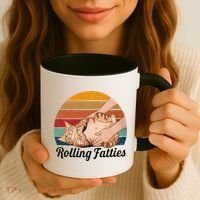 Rolling Fatties Cat Lover Humor Pet Cat Kitten Owner Coffee Mug thumb 3