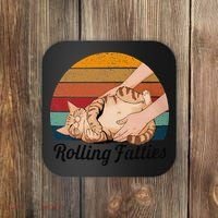 Rolling Fatties Cat Lover Humor Pet Cat Kitten Owner Coaster thumb 0