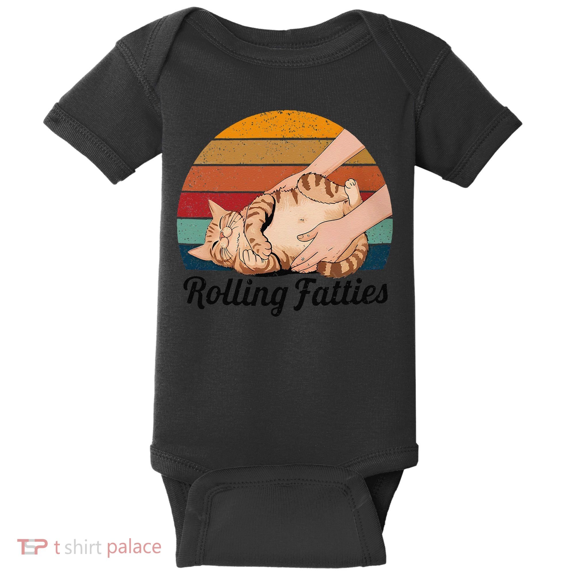 Rolling Fatties Cat Lover Humor Pet Cat Kitten Owner Baby Bodysuit