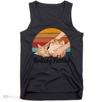 Rolling Fatties Cat Lover Humor Pet Cat Kitten Owner Tank Top thumb 0