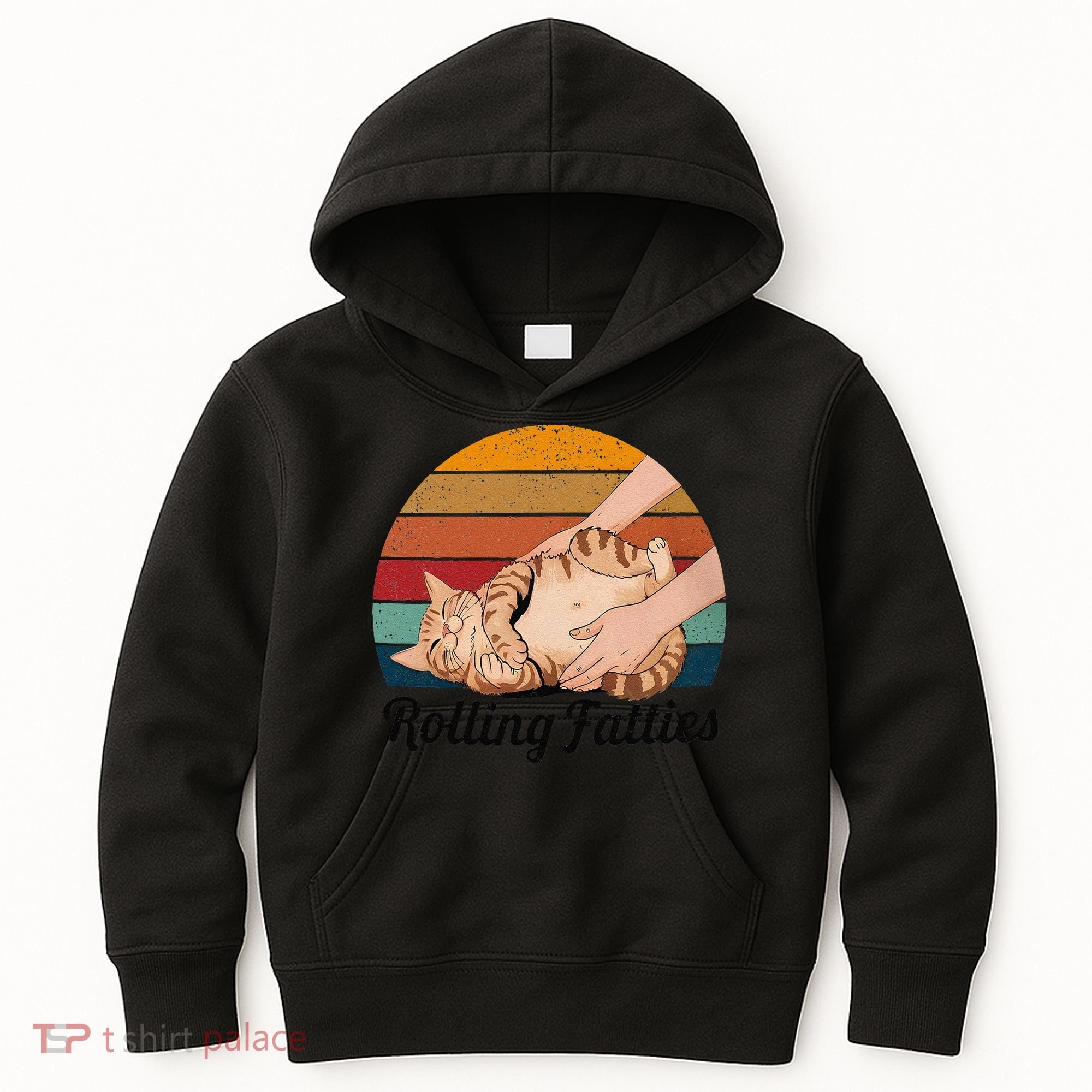 Rolling Fatties Cat Lover Humor Pet Cat Kitten Owner Kids Hoodie