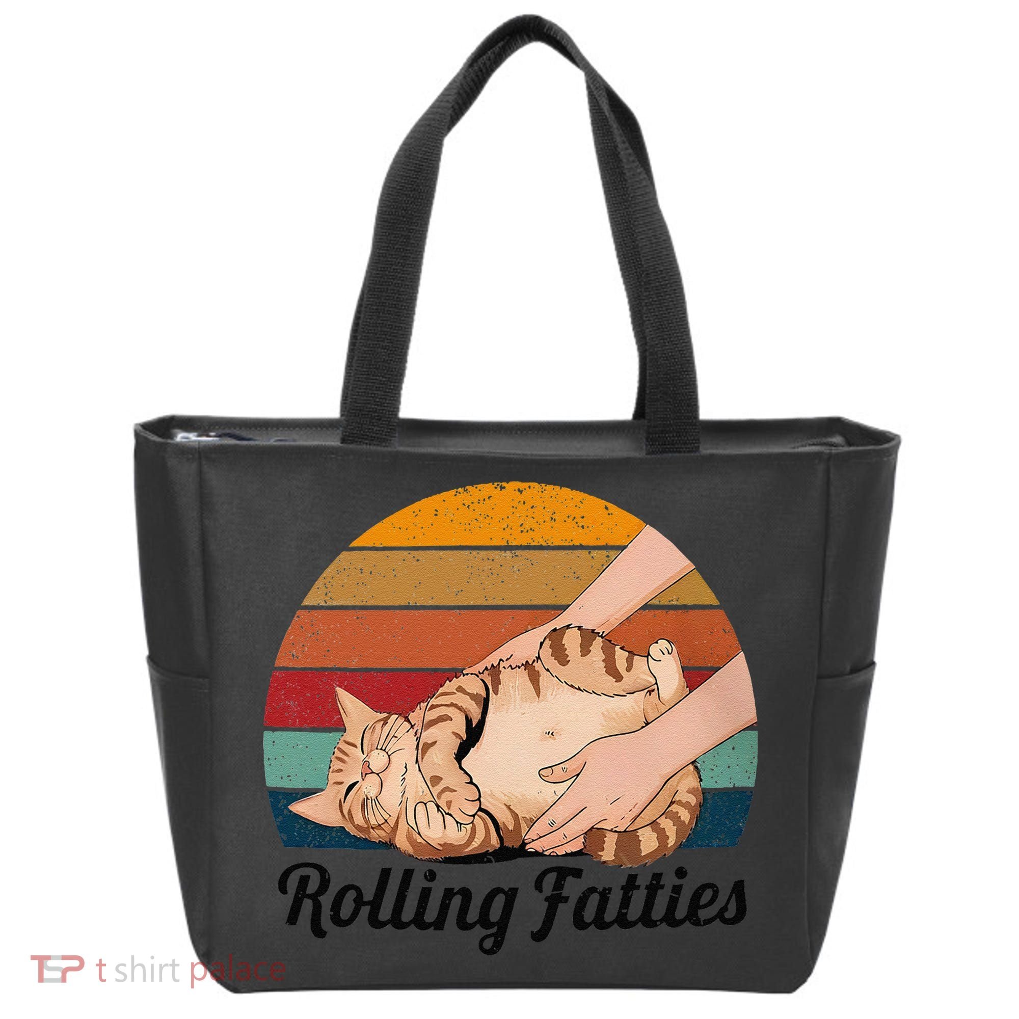Rolling Fatties Cat Lover Humor Pet Cat Kitten Owner Tote Bag