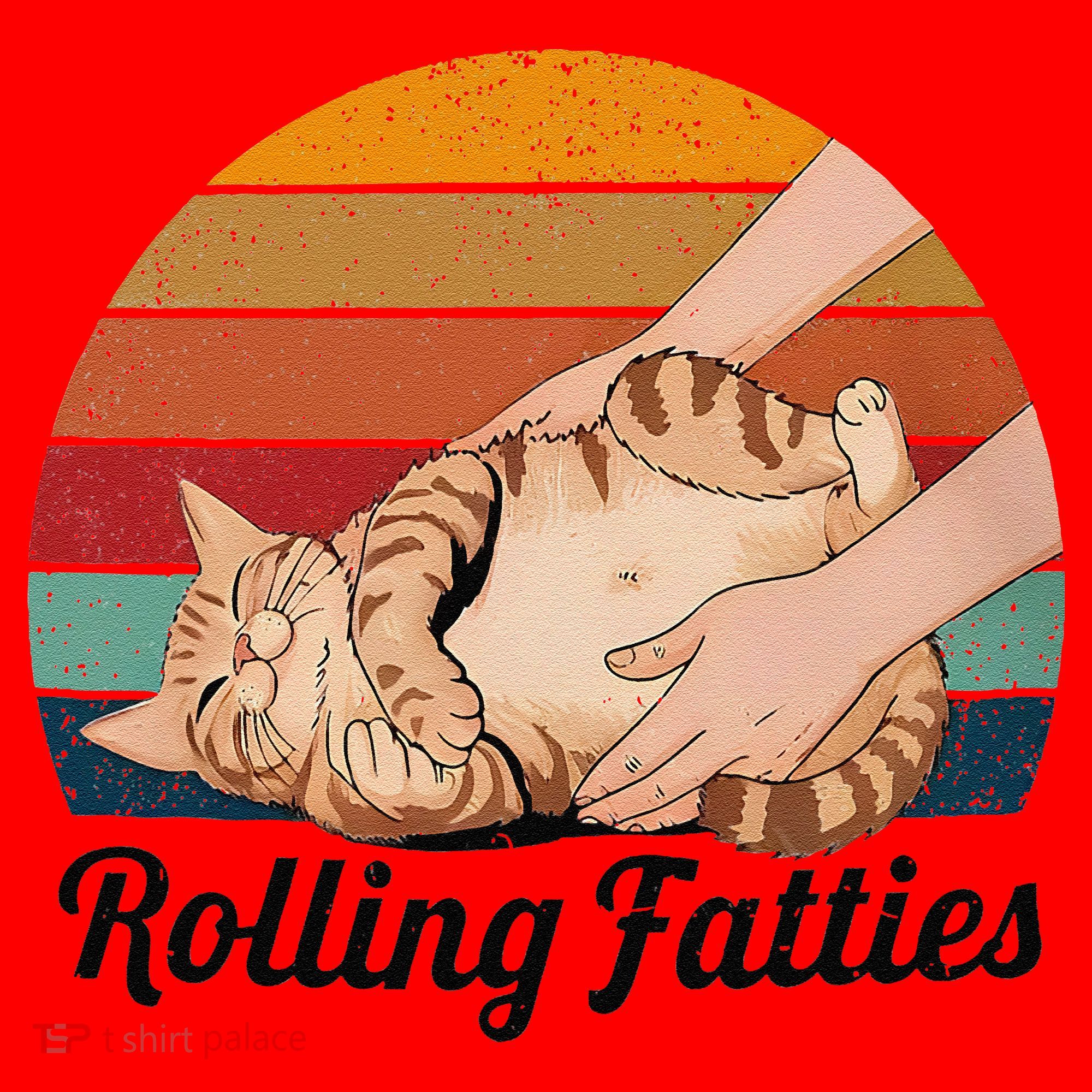 Rolling Fatties Cat Lover Humor Pet Cat Kitten Owner Santa Hat