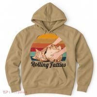 Rolling Fatties Cat Lover Humor Pet Cat Kitten Owner Hoodie thumb 0