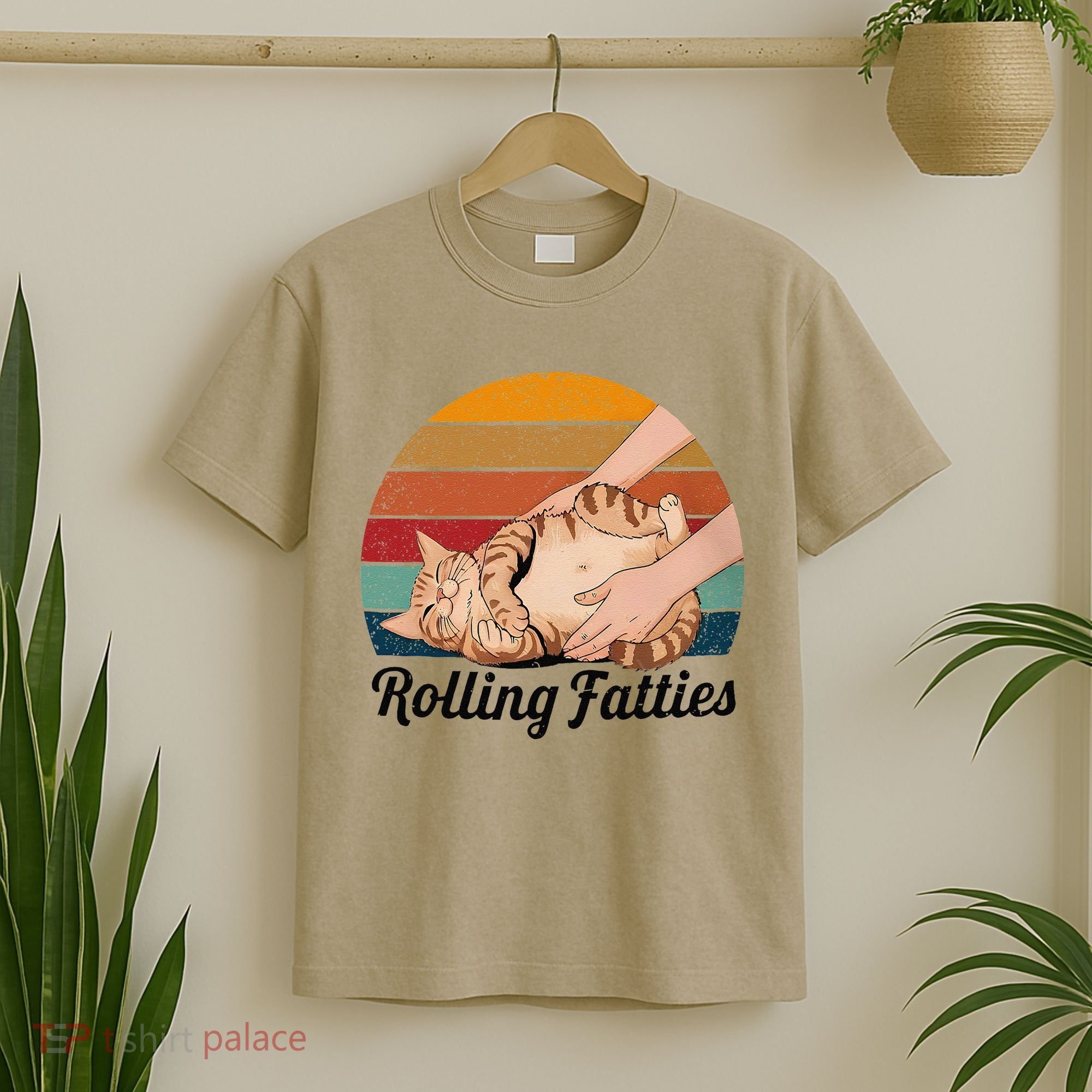 Rolling Fatties Cat Lover Humor Pet Cat Kitten Owner T-Shirt