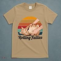 Rolling Fatties Cat Lover Humor Pet Cat Kitten Owner T-Shirt thumb 5