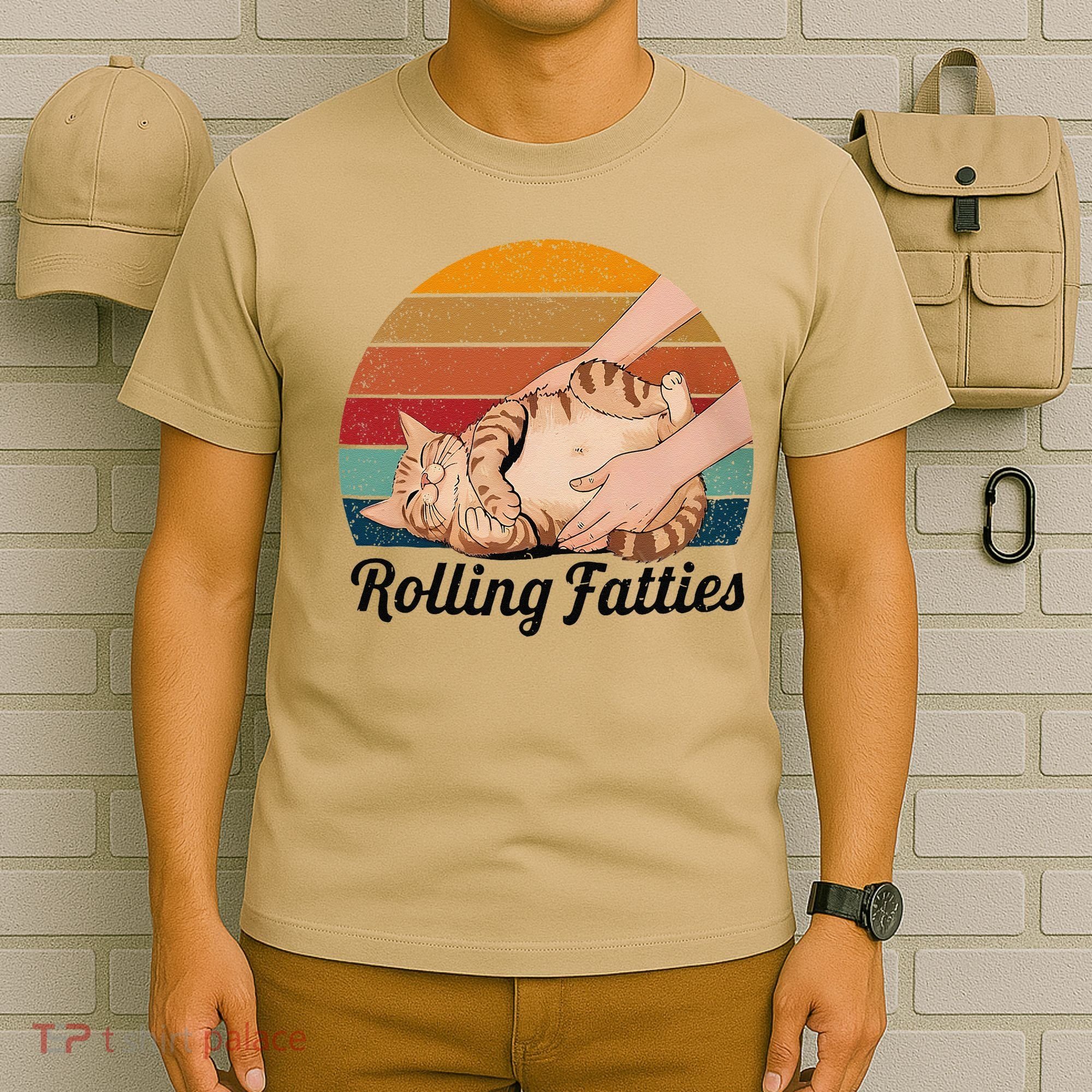 Rolling Fatties Cat Lover Humor Pet Cat Kitten Owner T-Shirt