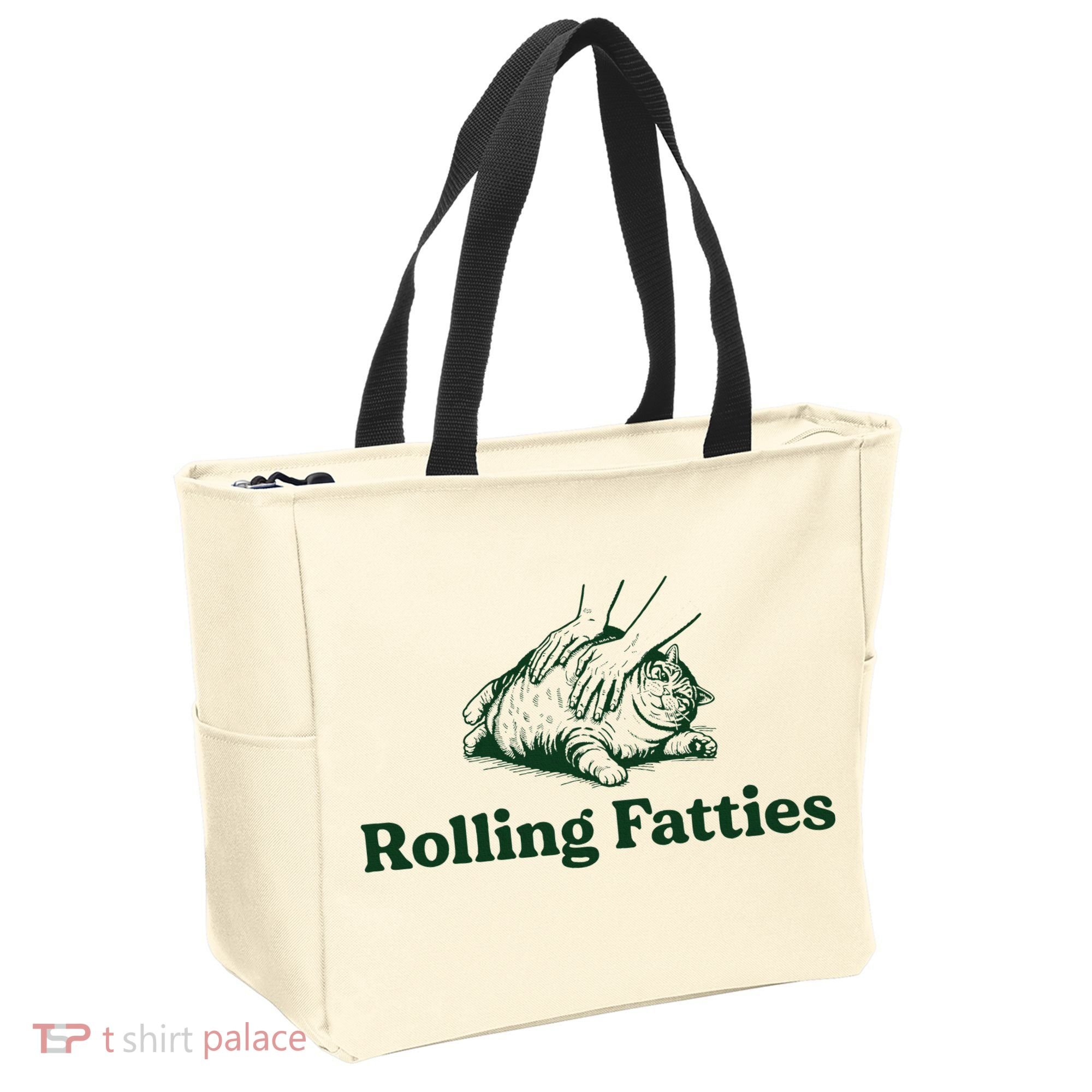 Rolling Fatties Cat Funny Cat Lover Kitten Owner Kitty Tote Bag