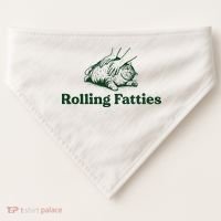 Rolling Fatties Cat Funny Cat Lover Kitten Owner Kitty USA-Made Doggie Bandana thumb 0
