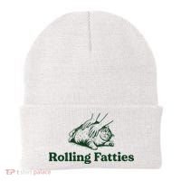 Rolling Fatties Cat Funny Cat Lover Kitten Owner Kitty Beanie thumb 0
