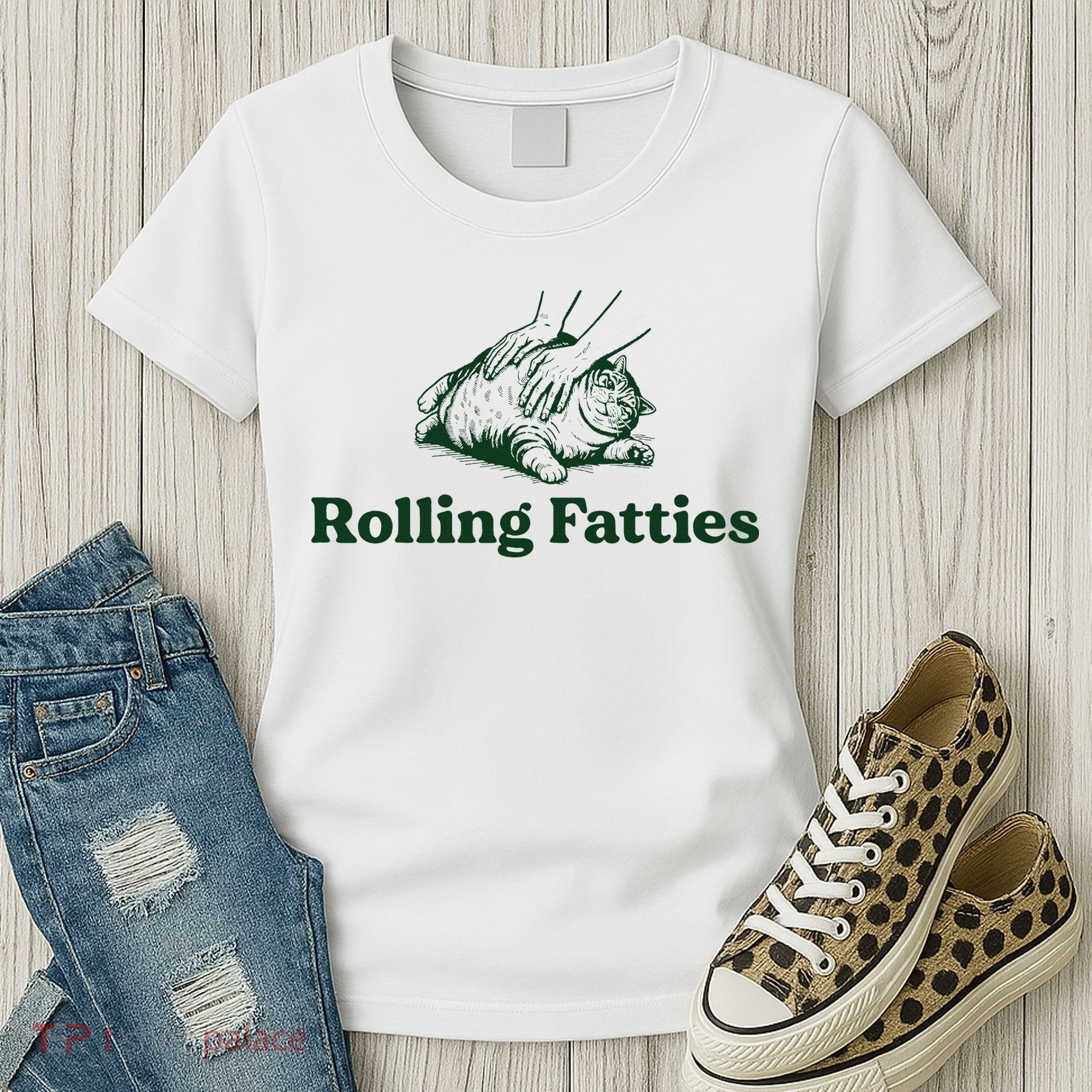 Rolling Fatties Cat Funny Cat Lover Kitten Owner Kitty Women's T-Shirt