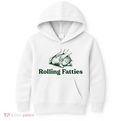 Rolling Fatties Cat Funny Cat Lover Kitten Owner Kitty Kids Hoodie