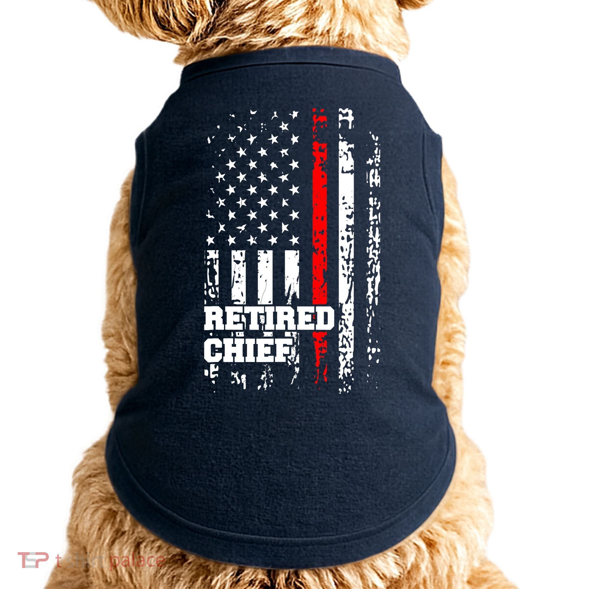 Retired Fire Chief Firefighter Rank Retirement Gift Doggie Tank