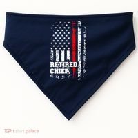 Retired Fire Chief Firefighter Rank Retirement Gift USA-Made Doggie Bandana thumb 0