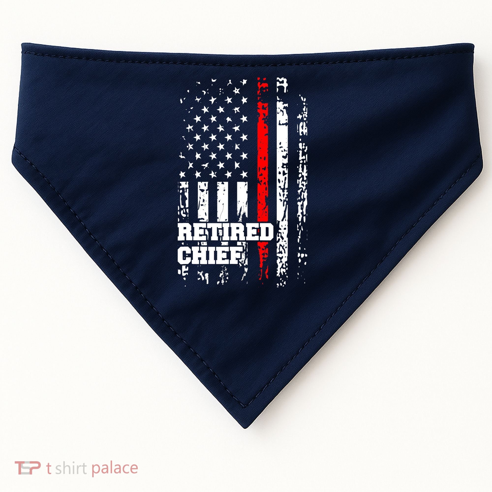 Retired Fire Chief Firefighter Rank Retirement Gift USA-Made Doggie Bandana