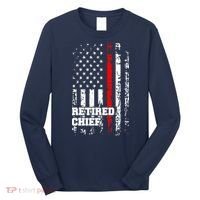 Retired Fire Chief Firefighter Rank Retirement Gift Long Sleeve Shirt thumb 0