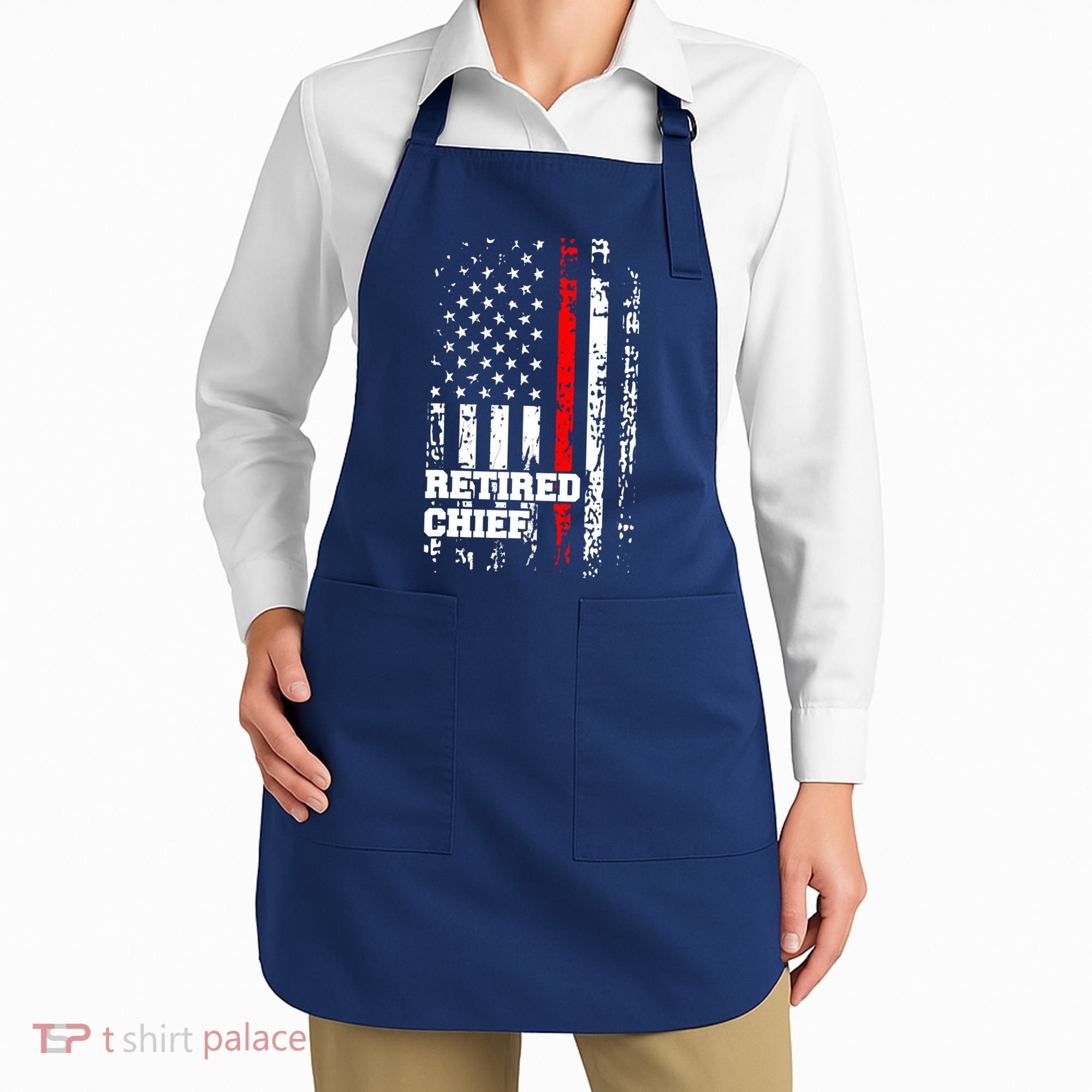 Retired Fire Chief Firefighter Rank Retirement Gift Apron